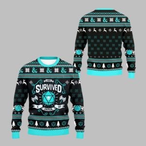 2025 Christmas I Have Survived A Critical Hit Ugly Sweater 1 1