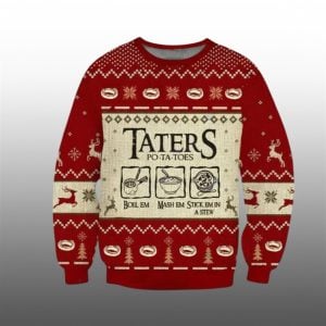 2025 Christmas LOTR Taters Potatoes Ugly Christmas Sweater 1 1