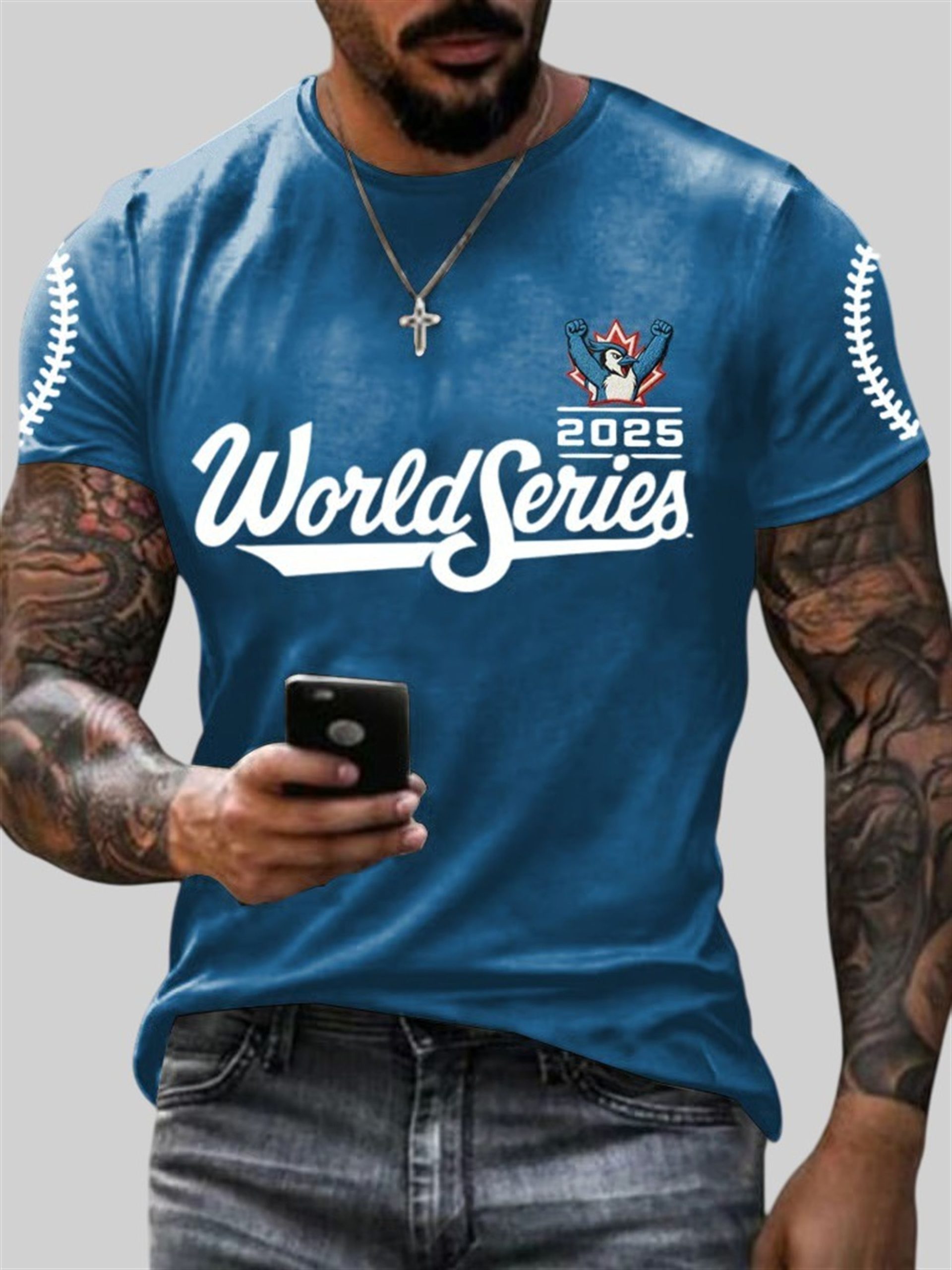 Men's Blue Jays 2025 World Champs Print Casual T-Shirt 3 Mens Blue Jays 2025 World Champs Print Casual T Shirt 3
