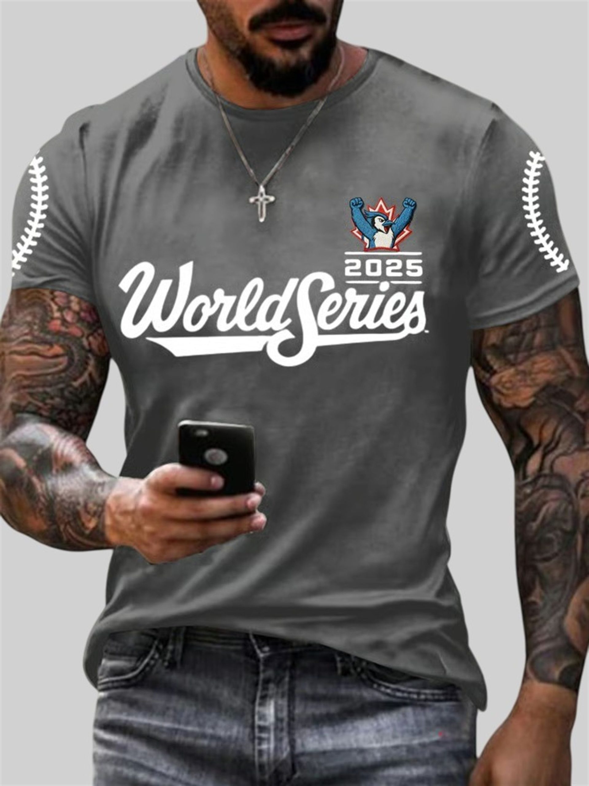 Men's Blue Jays 2025 World Champs Print Casual T-Shirt 4 Mens Blue Jays 2025 World Champs Print Casual T Shirt 4