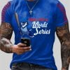 Men's Blue Jays Back 2 The World Series Print Casual T-Shirt 4 Mens Blue Jays Back 2 The World Series Print Casual T Shirt 2