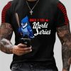 Men's Blue Jays Back 2 The World Series Print Casual T-Shirt 5 Mens Blue Jays Back 2 The World Series Print Casual T Shirt 3
