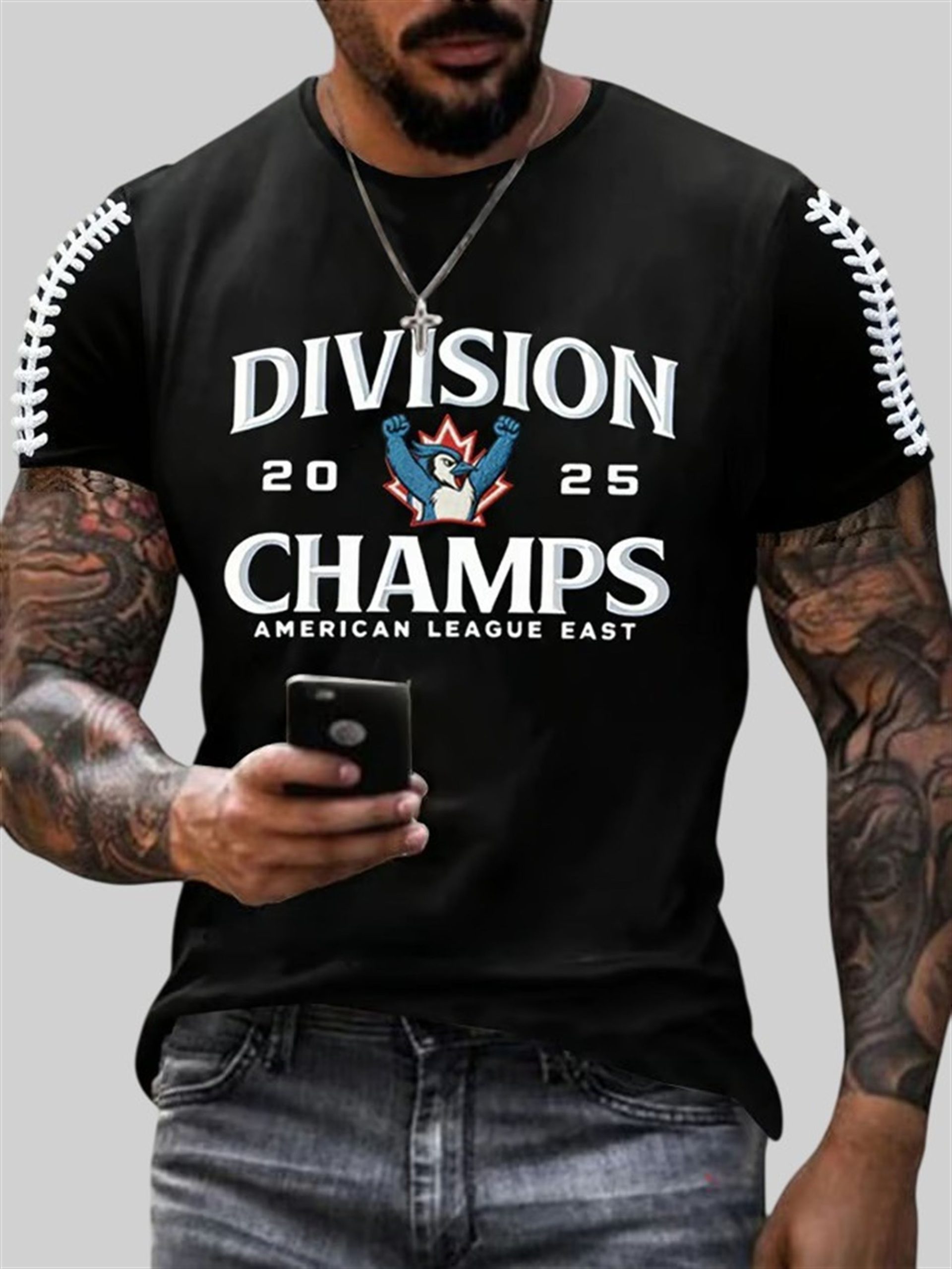 Men's Blue Jays Division 2025 Champs Print Casual T-Shirt 5 Mens Blue Jays Division 2025 Champs Print Casual T Shirt 5