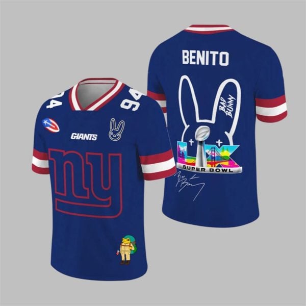 NY Giants Bad Bunny Bowl LX 2025 2026 Jersey 1 1