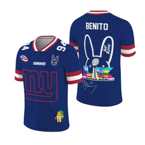 NY Giants Bad Bunny Bowl LX 2025 2026 Jersey 1 2