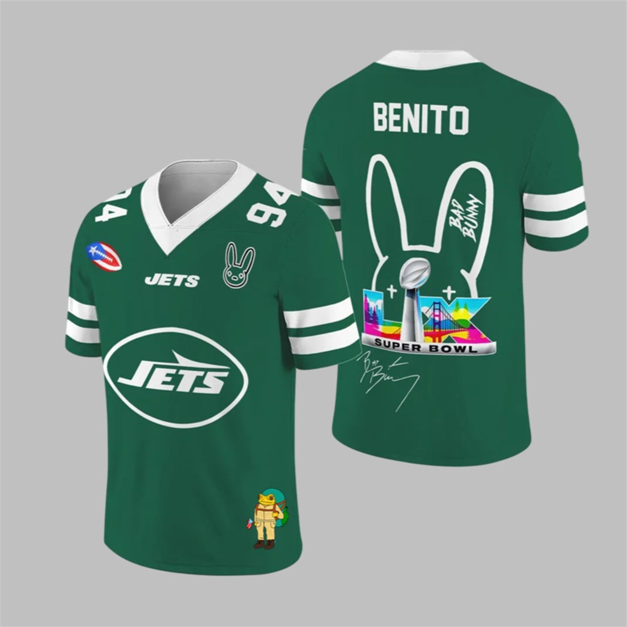 NY Jets Bad Bunny Bowl LX 2025 2026 Jersey 1 1 NY Jets Bad Bunny Bowl LX 2025 2026 Jersey 1 1