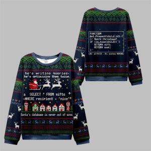2025 Christmas Database Never Out of Sync Ugly Sweater