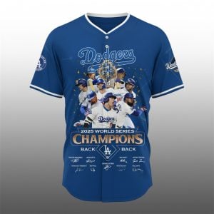 Dodgers 2025 World Series Champions Back To Back Jersey 1