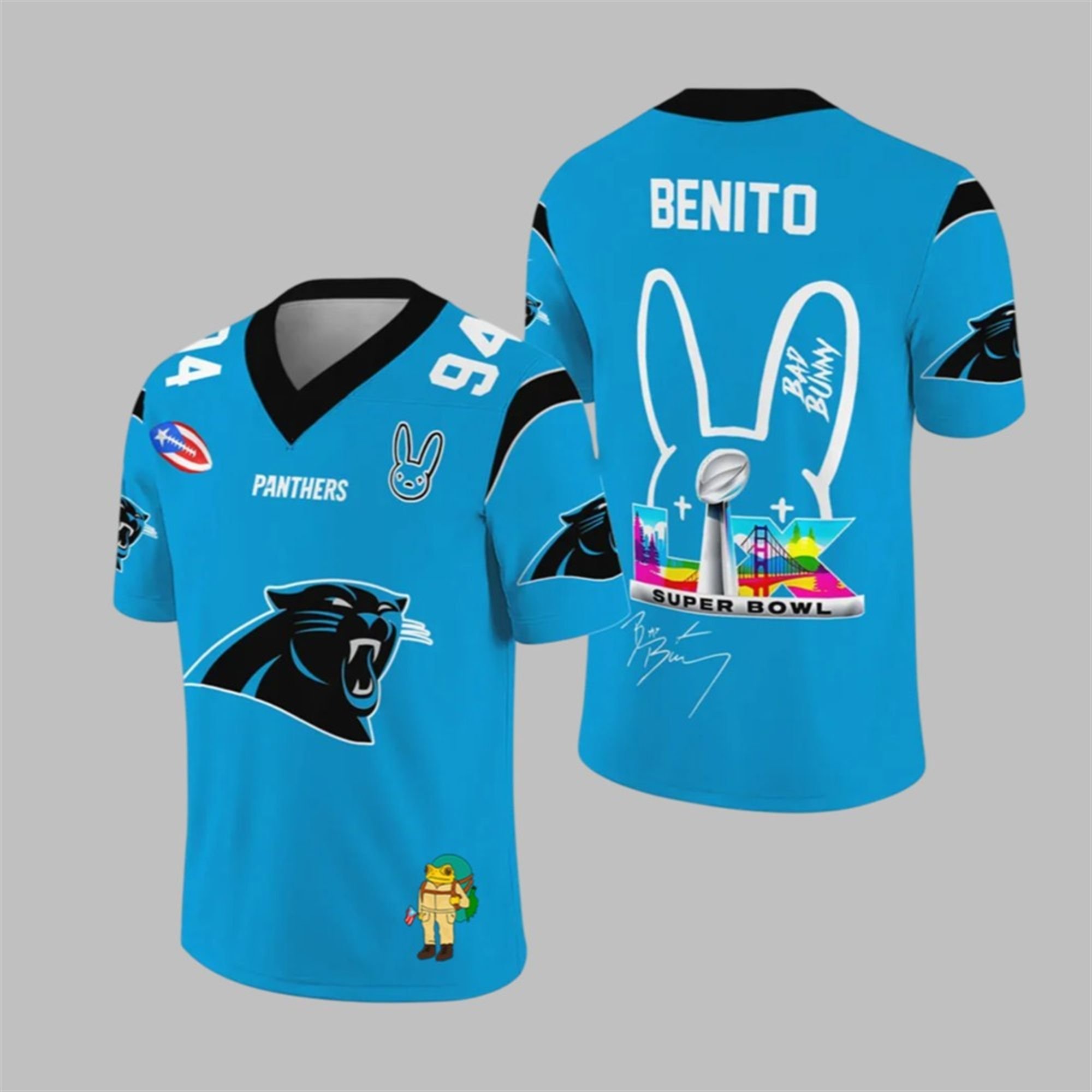 Panthers Bad Bunny Bowl LX 2025 2026 Jersey 1 1 Panthers Bad Bunny Bowl LX 2025 2026 Jersey 1 1
