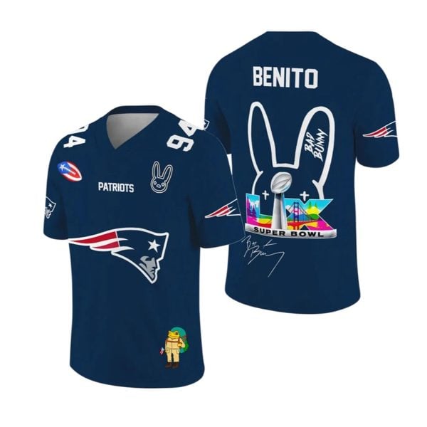 Patriots Bad Bunny Bowl LX 2025 2026 Jersey 1 2