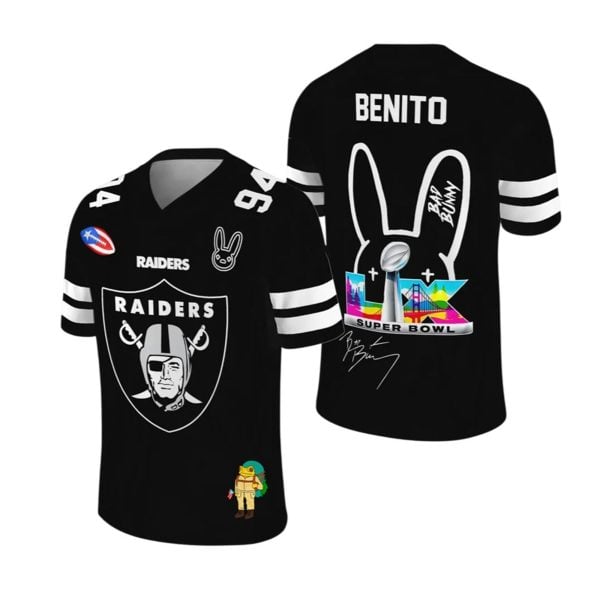 Raiders Bad Bunny Bowl LX 2025 2026 Jersey 1 2
