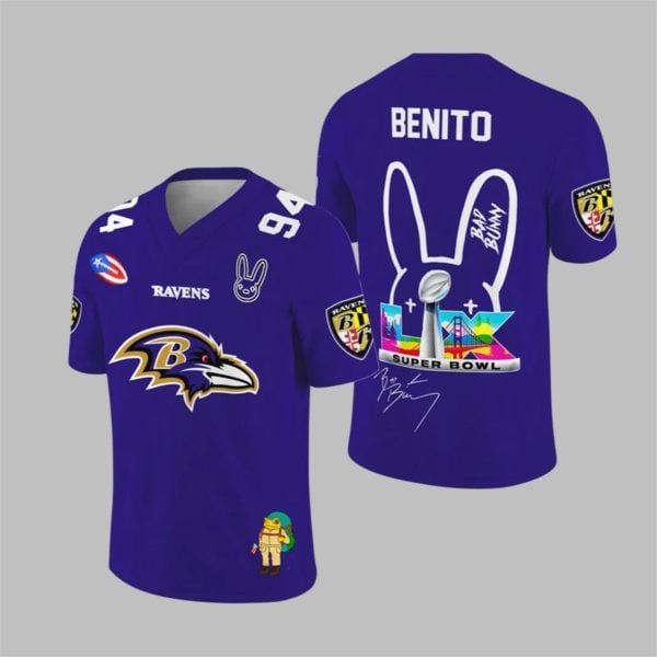 Ravens Bad Bunny Bowl LX 2025 2026 Jersey 1 1