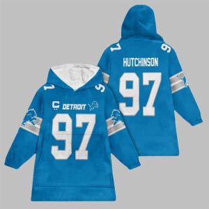 2025 Hutchinson 97 Detroit Football Blanket Hoodie 1
