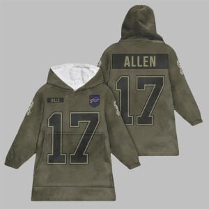 2025 Allen 17 Bills Football Blanket Hoodie 1