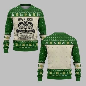 2025 Christmas DND Warlock The Sworn Beholden Ugly Sweater 1 1