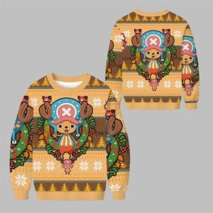 2025 Christmas Tony Chopper One Piece Ugly Sweater 1 1