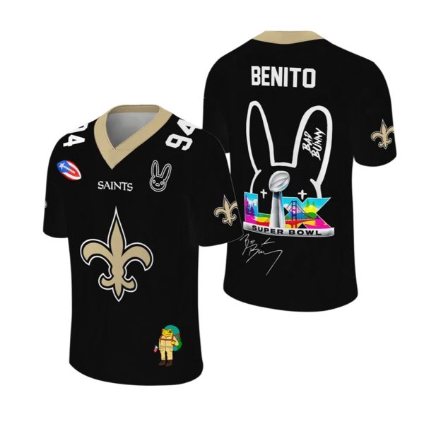 Saints Bad Bunny Bowl LX 2025 2026 Jersey 1 2