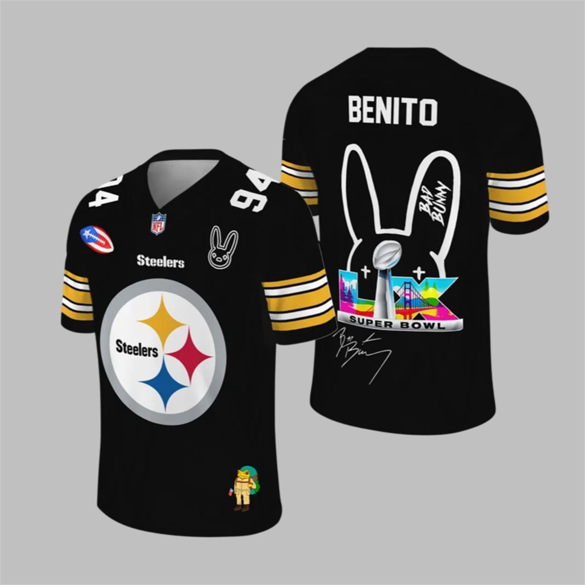 Steelers Bad Bunny Bowl LX 2025 2026 Jersey 1 1 Steelers Bad Bunny Bowl LX 2025 2026 Jersey 1 1