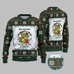 2025 Christmas Our First Christmas As Grnches Ugly Sweater 1 1