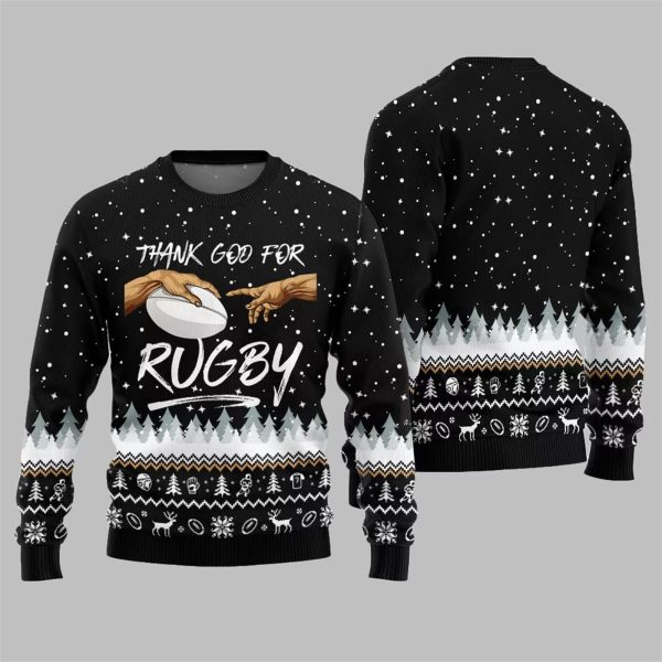 Thank Go For Rugby Ugly Sweater 2025 Christmas 5