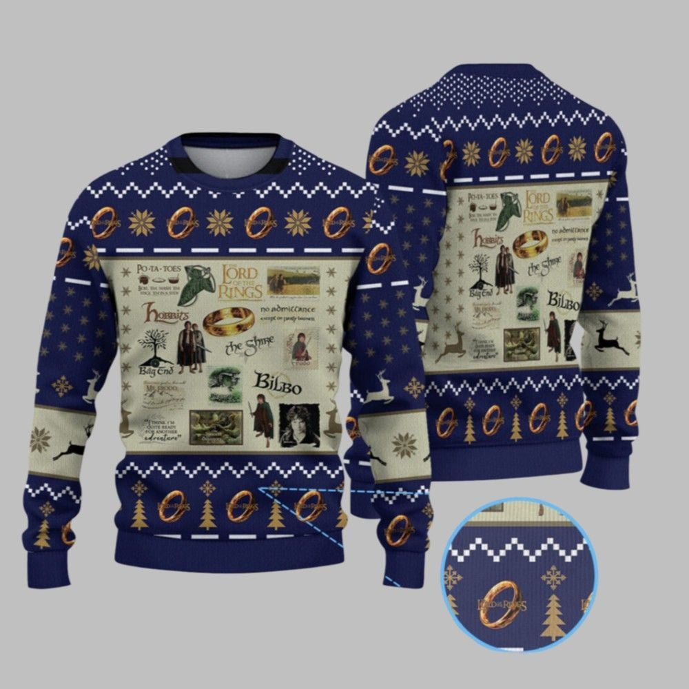 The Lord Of The Rings Ugly Sweater 2025 Christmas 1 1