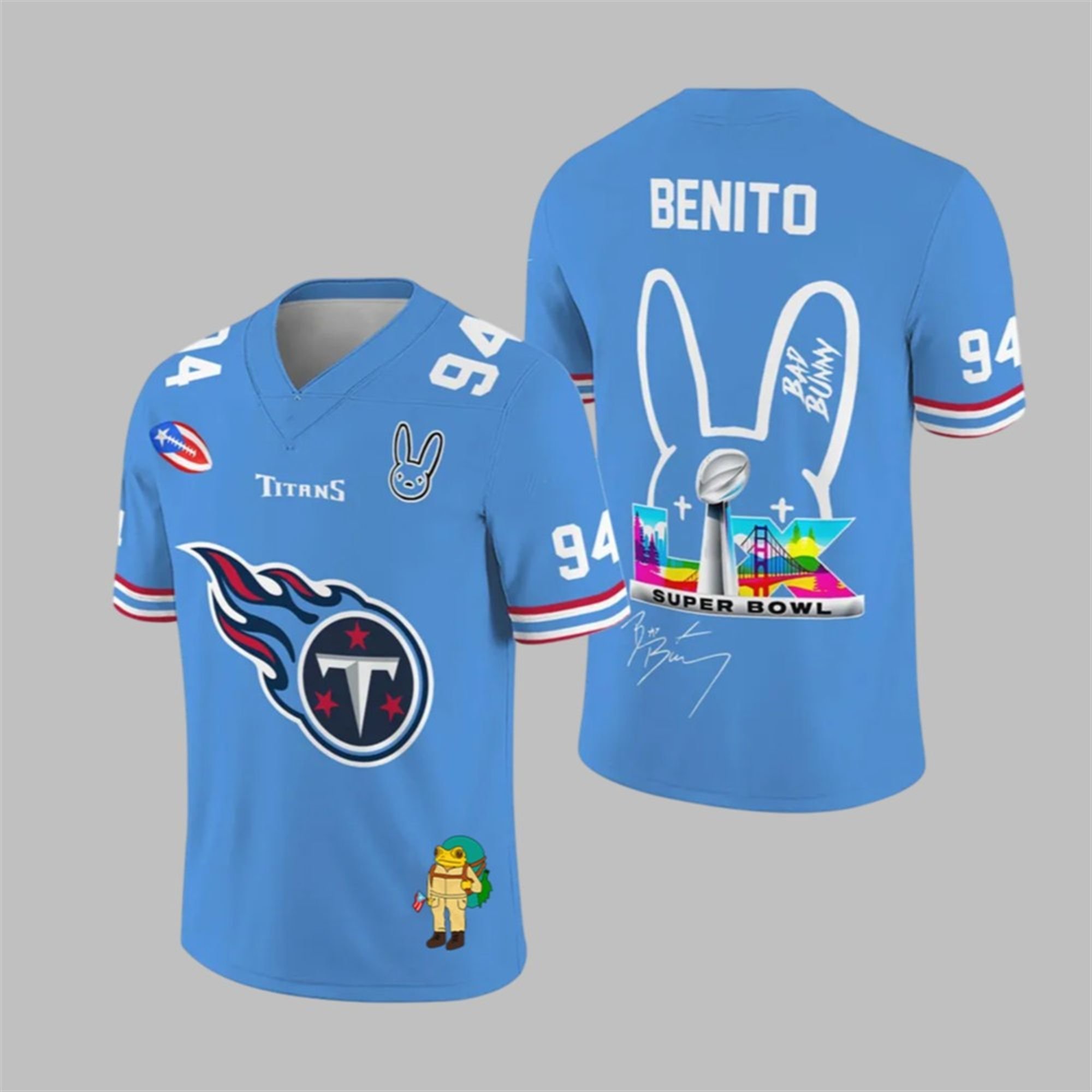 Titans Bad Bunny Bowl LX 2025 2026 Jersey 1 1 Titans Bad Bunny Bowl LX 2025 2026 Jersey 1 1