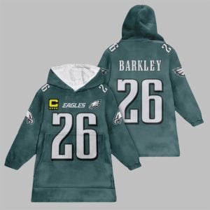 2025 Barkley 9 Captain Eagles Football Blanket Hoodie 1