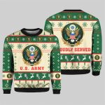 US Army Proudly Served Veterans Ugly Christmas Sweater