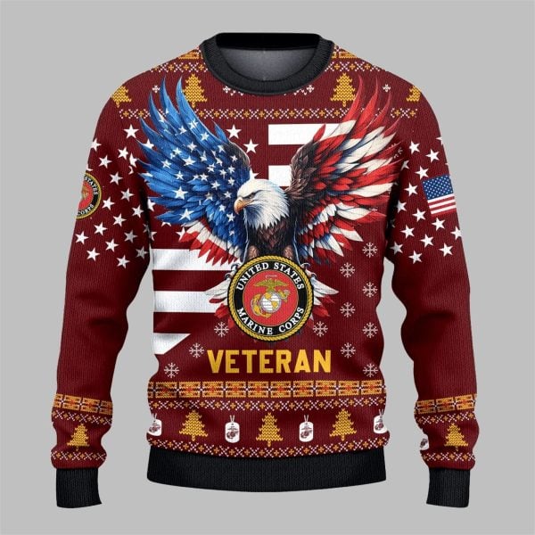 USMC Veteran Ugly Sweater 2025 Christmas 1