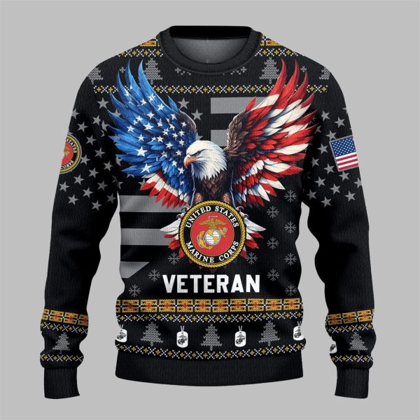 USMC Veteran Ugly Sweater 2025 Christmas 2