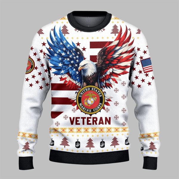 USMC Veteran Ugly Sweater 2025 Christmas 4