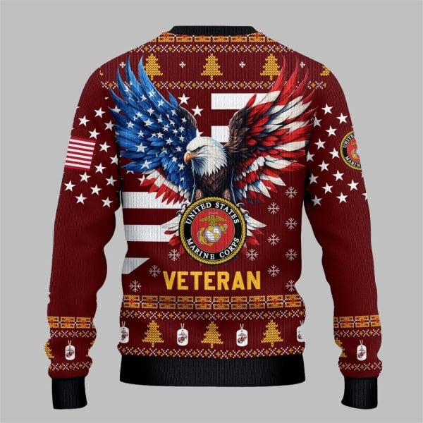 USMC Veteran Ugly Sweater 2025 Christmas 5