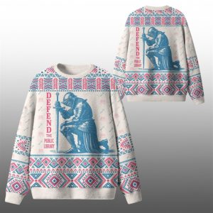 2025 Christmas Defend The Public Library Ugly Sweater 1 1