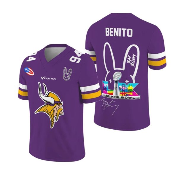 Vikings Bad Bunny Bowl LX 2025 2026 Jersey 1 2