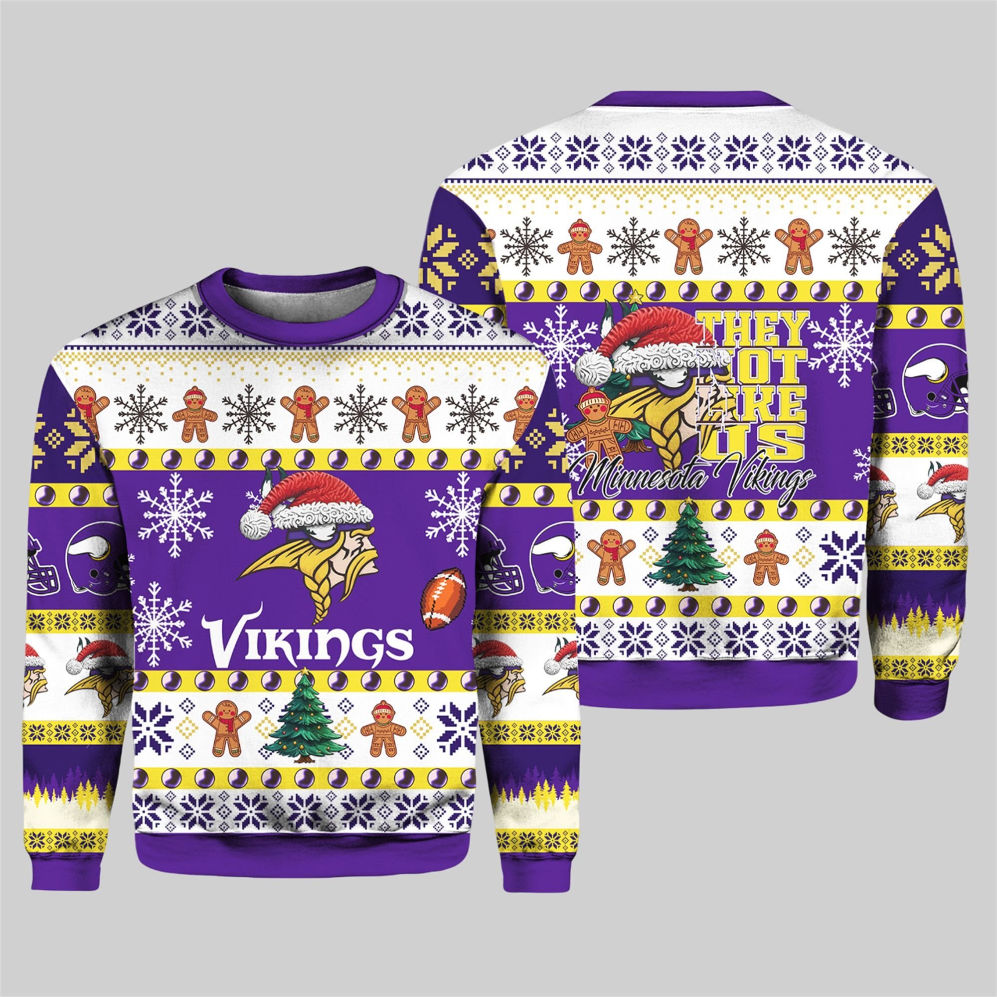 Vikings They Not Like Us Ugly Christmas Sweater 1 Vikings They Not Like Us Ugly Christmas Sweater 1
