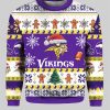 Vikings They Not Like Us Ugly Christmas Sweater 3