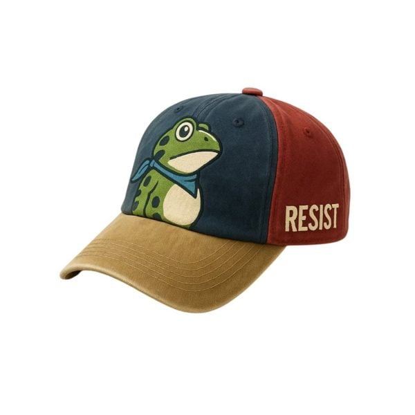 Vintage FDT Frog Resist Print Hat 1 2