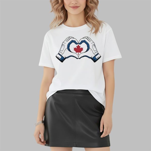 Vladdy Blue Jays Canada Heart Hands Shirt 3 4