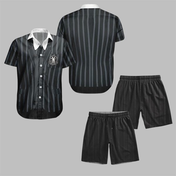Wednesday Addams Nevermore Academy Halloween Costume Hawaiian Shirt 0