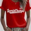 Womens Blue Jays 2025 World Champs Printed Round Neck T Shirt 3