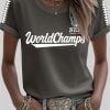 Womens Blue Jays 2025 World Champs Printed Round Neck T Shirt 4
