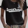 Womens Blue Jays 2025 World Champs Printed Round Neck T Shirt 5