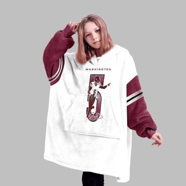 2025 Daniels 5 Washington Football Blanket Hoodie 4