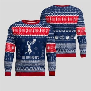 2025 Christmas HoHoHoops Basketball Ugly Sweater 1