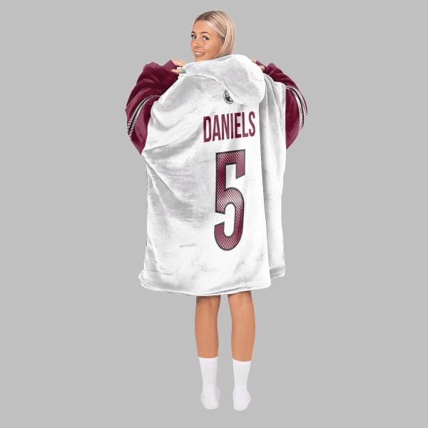 2025 Daniels 5 Washington Football Blanket Hoodie 3