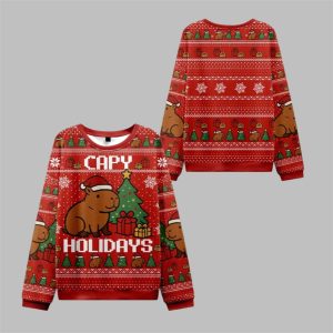 2025 Christmas Capybara Celebration Ugly Sweater 1 1