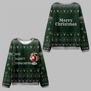 2025 Christmas Nice Naughty Overachiever Ugly Sweater 0