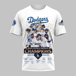 Dodgers 2025 World Series Champions BAck To Back Shirt 1