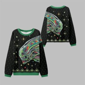 2025 Christmas Alien Xenomorph Ugly Sweater 1 1