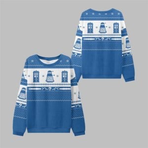 2025 Christmas Time Traveler TARDIS Ugly Sweater 1 1